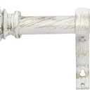 RYB HOME Small Window Curtain Rod Short, Easy Hanging Kitchen Drapery Rod with Mounting Set Ivy Pattern Ball Finials for Living Room Bedroom Bathroom, 28 to 48", White, 1 inch Diameter