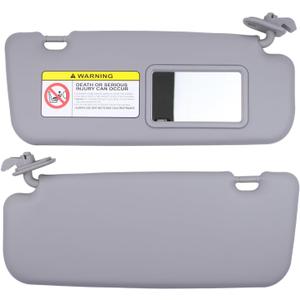 2Pcs Gray Driver and Passenger Side Sun Visor for Hyundai Accent 2011-2015