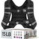 Zeerun Weighted Vest for Women & Men with Reflective Stripe and Adjustable Buckle, Comfortable & Durable Rucking Vest for Walking, Running & Strength Training 15LB