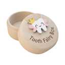 Tooth Fairy Box, Cute Carved Wooden Box, Tooth Box Keepsake Holder Dropped Tooths Keepsake Storage Box with 3D Carved Tooths Gift for Lost Teeth Kids Boy Girl Shower Birthday (COLOR:Natural)