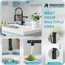 Kitchen Faucet with Pull Down Sprayer - Matte Black Single Handle Commercial Kitchen Faucets, 2-Spout Kitchen Sink Faucet, Stainless Steel Spring Pull Out Sink Faucet 1/3 Hole