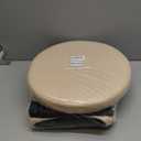 B FSOBEIIALEO Ottoman with Stroage, Round Sherpa Storage Ottoman Stool, Boucle Foot Rest 16.9"x16.9"x17.7"Beige