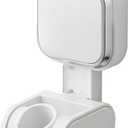 TAILI Shower Head Holder Suction, Handheld Shower Head Bracket, Height Angle Adjustable Wall Mounted, Bathroom Showerhead Holder Removable No Drilling Waterproof, Square Suction Cup, White