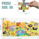 3 x Jumbo Floor Puzzle for Kids, Large Jigsaw Puzzles 35 Piece for Kids Ages 3-5,Preschool Learning & Education Toys, Gifts for 4-8 Year Old Boys and Girls (Jungle Animals), 15.7 x 31.5 inches