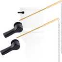 Hygie Rinse 2PCS Black Metal Toilet Handle Lever Flush Replacement, Universal Front Mount Toilet Handle with Stainless Steel Flapper Chains, Toilet Repair Kit