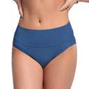 Beautikini Period Swimwear Bikini Menstrual Swim Bottoms Leakproof Bathing Suits for Teens Girl (Blue, XL)