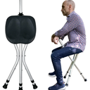 Portable Adjustable Folding Walking Cane with Seat Allows Durability While Walking and Convenience for Sitting, Alloy Crutch Chair, Anti-Slip Lightweight Walking Stick for Seniors