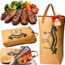 Fathers Day Dad Gifts for Men Husband from Daughter Son Wife, 21in BBQ Thermal Blanket for Resting Meat, Reusable Non-Stick Barbecue Tool Sets for Outdoor Camping Picnic, Grilling Accessories for Men