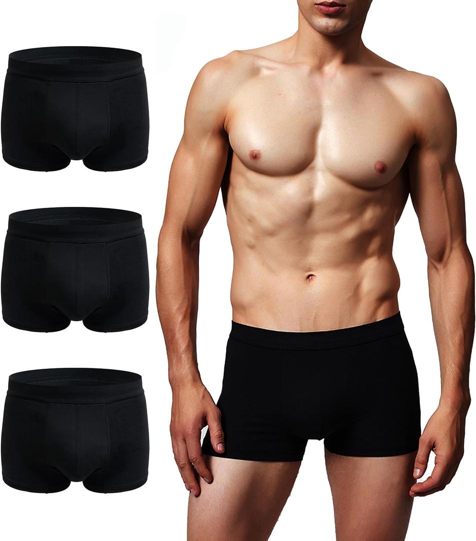 AIRCUTE Men Urinary Incontinence Underwear Washable Absorbency Soft Bladder Leak Proof Boxer Briefs 60 ML 3 Pack (Large)