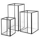 yshengood Hurricane Candle Holder 3 Pieces, Gass Candle Holders for Pillar Candles, Large Hurricane Candle Holder