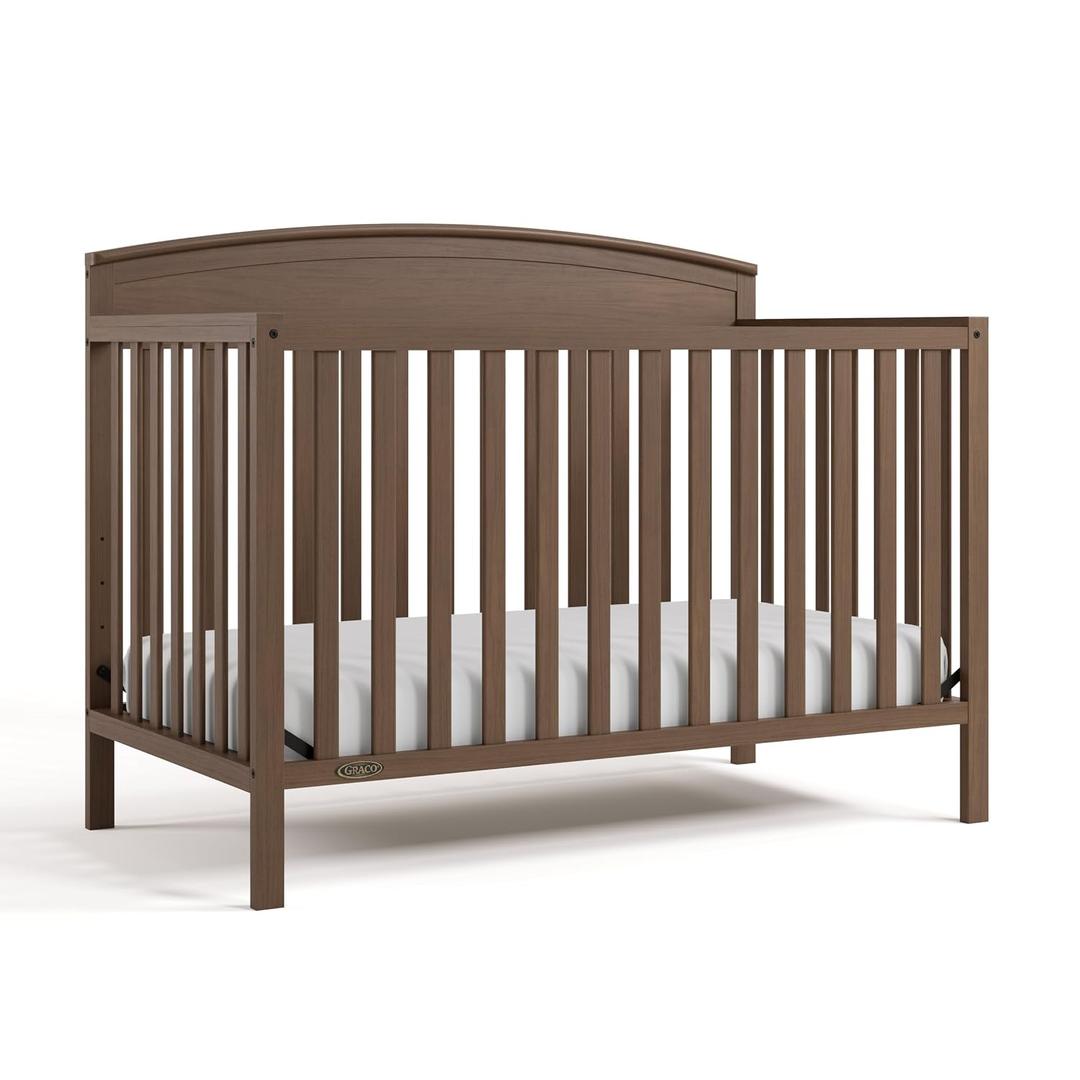 Graco Benton 5-in-1 Convertible Crib GREENGUARD Gold Certified, Converts from Baby Crib to Toddler Bed, Daybed and Full-Size Bed, Fits Standard Full-Size Crib Mattress (Hazelnut)