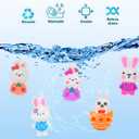 24 Pcs Easter Eggs Filled with Bunny Figurines SetPrefilled Easter Egg Party FavorsEaster Bunny Figurines Basket Stuffers Fillers, Party Favors and Classroom Prize Supplies