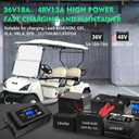 18 Amp 36 Volt Golf Cart Battery Charger for EZGO TXT with D Style Plug, 36V-18A & 48V-13A Smart Car Battery Charger, Trickle & Pulse Repair, Lithium, LiFePO4, Lead-Acid Automotive Battery Maintainer