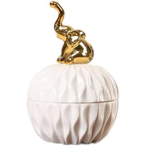 Golden Cute Animal Ceramic Jewelry Box Ring Storage Jar Animal Candy Box for Keeping Holding Ring, Necklaces, Jewelry, Earring, Keys, wedding Candy, Elephant, 4.2 Inch