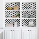 Black and White Peel and Stick Wallpaper Striped Wallpaper Herringbone Contact Paper Self Adhesive Waterproof Vinyl Roll for Bathroom Kitchen Backsplash Cabinets A Set of 17.3"x480"