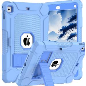 BMOUO Case for iPad 6th 5th Generation (9.7 inch, 2018/2017), Shockproof Protective iPad 9.7 Case with Built-in Stand/Pencil Holder for iPad 6th/5th Gen, Air 2, Blue