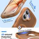2 x Magnetic for iPhone 16 Case,[Compatible with MagSafe][Military-Grade Drop Protection][Anti-Yellowing] Shockproof Protective Translucent Matte Cover for iPhone 16 Phone Case,Brown