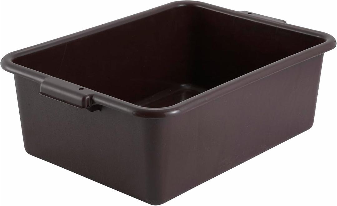 Winco 7" Brown Bus Box Dish Tub for Restaurants