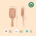 AYUSHKA ORGANIC Handcrafted Wooden Hair Comb – Dual Tooth Design for Detangling & Styling, Anti-Static, Travel-Friendly, for All Hair Types (Comb 5)