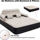 King Size Air Mattress Inflatable Bed with Pump and Headboard, Blow Up Mattress