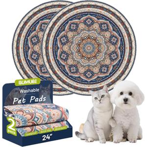 Washable Pee Pads for Dogs,2 Pack Super Absorbent Reusable Puppy Training Pads 24inch, Leak-Proof & Non-Slip,for Potty Training,Whelping,Crate & Playpen
