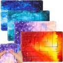 4 Pcs Marble Maze Mat Sensory Fidget Stress Relief Toys Calming Sensory Mat Anxiety Relief Fabric Toys for Teens School Home Reduce Stress(Starry Sky,8.66 x 6.3 in)