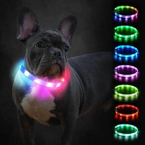 3 x Joytale Light Up Dog Collar, Rechargeable LED Glow Collar for Night Walking