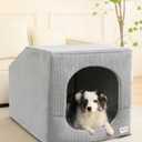 Hovicaed Indoor Dog House for Extra Large Medium Small Sized Dogs - Dog Tent with Washable Removable Cover, Pet Orthopedic Dog Cave Bed Egg-Crate Foam Cushion, Inside Dog House Large Space(XL)