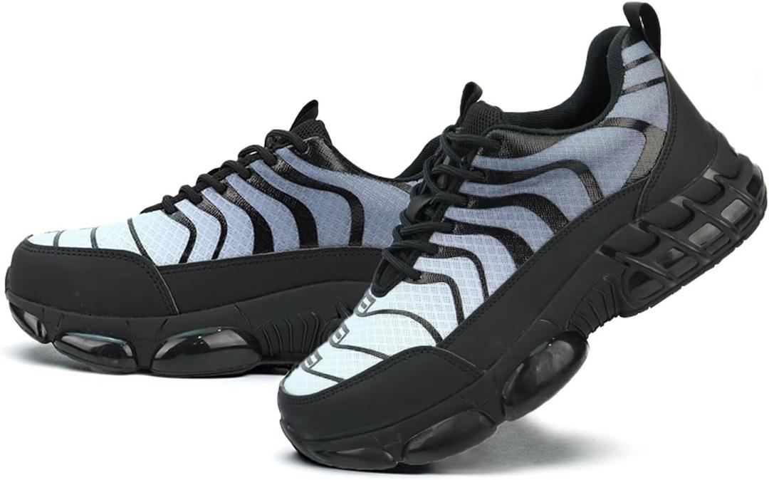 Steel Toe Shoes for Men Women Lightweight Safety Sneakers Composite Toe Work Shoes Puncture Proof Industrial Construction Shoes Black 11.5W