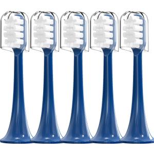 Toothbrush Replacement Heads Compatible with Snow Gen2 Electric Toothbrush,No LED Whitening,with Dust Cover,5 Pack (Polar Blue, Medium)