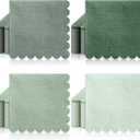 Zhanmai 100 Pack Cocktail Napkins 5 x 5 Inch Scalloped Napkins Beverage Gradient Color Paper with Scalloped Edges Thick Disposable Luncheon for Party Supplies (Sage Green)