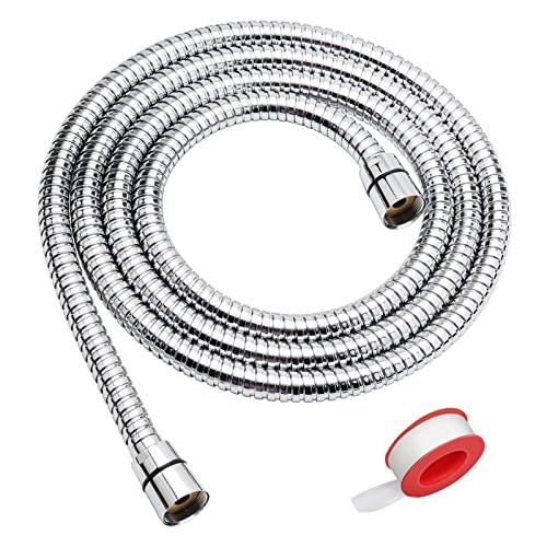 Blissland Shower Hose, 79 Inches Extra Long Stainless Steel Handheld Shower Head Hose with Brass Insert and Nut - Durable and Flexible, 79''Chrome