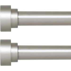 HEI! DEAR 2Pack Silver Curtain Rods 48 to 84 Inch(4-7FT),1 Inch Heavy Duty Curtain Rods,Adjustable Curtain Rod Set,Modern Decorative Drapery Rods,Telescoping Window Curtains Rods 36-88",Antique Silver