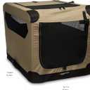 Amazon Basics Portable Folding Soft Dog Crate, 2-Door, Collapsible Travel Kennel, Top & Front Loading, Small 26" x 18" x 18", Tan