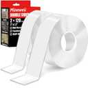 Double Sided Heavy Duty Extra Strong Adhesive Removable Tape - 1.2 & 2 Inch x 20 feet - Nano Tape for Poster Carpet Picture Hanging Strip Rug Wall Outdoor - Multipurpose Clear Mounting Tape