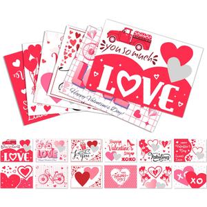 12 Pcs Valentine's Day Scratch Off Cards - DIY Naughty & Nice Interactive Greeting Kit with Silver Heart Stickers, Love Notes & Coupons, Gift for Kids Classmates Friends Couples Party Favors (Pink)