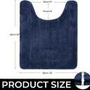 GRANNY SAYS Bathroom Toilet Rugs U Shaped, Bath Mats for Bath, Bathroom Rugs Non Slip Washable, Absorbent Microfiber Toilet Mat, Soft Plush Shaggy Bath Carpet, 20" x 24", Blue