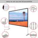 SKERELL Projector Screen with Stand 120 inch Portable Projection Screen 16:9 4K HD Rear Front Projections Movies Screen with Carry Bag for Indoor Outdoor Home Theater Backyard Cinema Travel