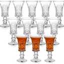 Youeon 12 Pack 1.5 Oz Shot Glasses Set, Clear Cordial Glasses, Fancy Shot Glass Set, Mini Wine Glass with Heavy Base, Small Goblet Shot Cups for Tequila, Liquor, Whiskey, Vodka