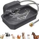 FICUSWIN 135OZ Automatic Water Dispenser for Large Dogs Patented Outdoor Dog Water Bowl Dispenser Automatic Dog Feeder Fit 3/4'' GHT Faucet Dog Waterer Include Water Hose Extra-Large Drinking Area