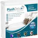 PlushDeluxe Twin Size Premium Mattress Encasement - Zippered Waterproof, Bedbug Proof Design, 6-Sided Protection - Hypoallergenic Cotton Terry Fabric 12-15" Depth