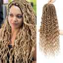 Goddess Locs Crochet Hair Crochet Hair for Black Women 24 Inch Faux Locs With Curly Ends Pre Looped Blonde Color Deep Wave Soft Locs Honey Blonde 8 Packs 27 Color