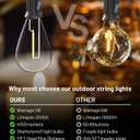 300FT Outdoor String Lights,120+2 Led Waterproof Shatterproof Edison Bulbs