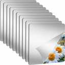 Abyssaly 10 Pack Acrylic Mirror Tiles, 11.8" x 11.8" Stick on Mirrors for Wall, Flexible Plastic Mirror Sheets Wall Stickers Small Espejos for Bedroom Home Gym Door