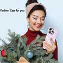 Fiyart Designed for iPhone 16 Pro Case Cute Trendy Aesthetic Bow Pattern Compatible with MagSafe Checkered for Women Girls Hard Phone Shockproof Cover 6.3",Pink Ribbon Bowknot