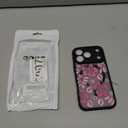 for iPhone 17 Pro Case, Black Floral Flower Pattern Case [Compatible with MagSafe] [Translucent Matte] Cute Slim Shockproof Protective Women Girls iPhone Case, Pink Hibiscus Flower