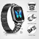 SUPOIX Compatible with Apple Watch Band S11/S10 42mm + Case, Women Jewelry Bling Diamond Metal Strap & 2P Cover Cases for iWatch Series 11/10(Black,42mm)