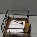 Napkin Holder Flat for Table, Modern Farmhouse Metal Napkin Holder with Weighted Arm, Cocktail Kitchen Bathroom Napkin Dispenser Black