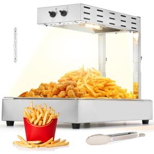 Dyna-Living French Fry Warmer - 3 Level Adjustable Height French Fry Warmer Commercial 10L Countertop French Fries Heat Lamp Commercial Food Heating Lamp for Food Truck Chips Buffet Restaurants 500W