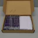 Yeaqee 150 Pcs Funeral Favor Thank You Set Funeral Favor for a Memorial Service 50 Ballpoint Pens 50 Poem Cards White Organza Bags Sympathy Condolence Bereavement Gift(Purple,Candle)